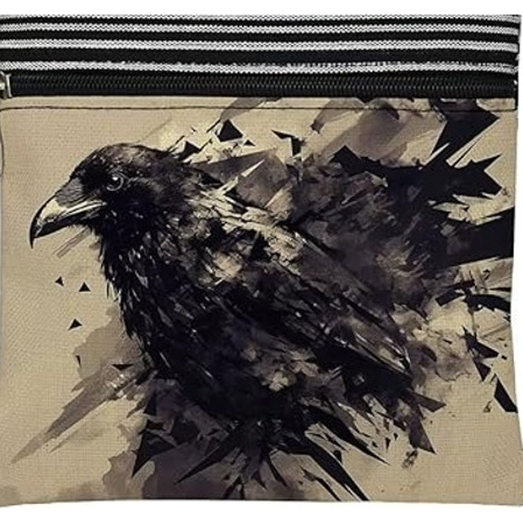 NEW Messenger Bag Purse Adjustable Strap Zipper Closure 9.25 x 7.48" Black Raven - Picture 2 of 3